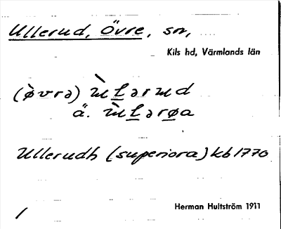 Bild på arkivkortet för arkivposten Ullerud, Övre