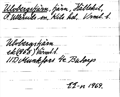 Bild på arkivkortet för arkivposten Ulvbergstjärn
