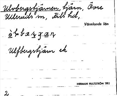 Bild på arkivkortet för arkivposten Ulvbergstjärnen