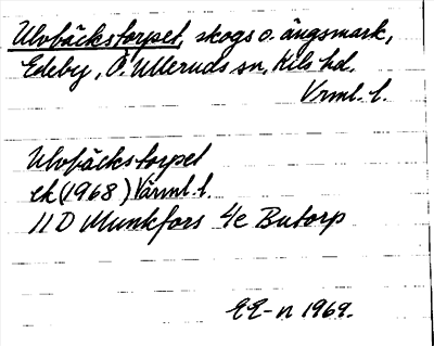 Bild på arkivkortet för arkivposten Ulvbäckstorpet