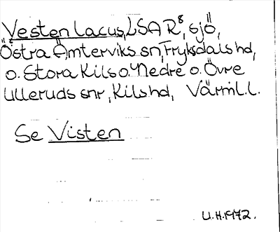 Bild på arkivkortet för arkivposten Vesten lacus, se Visten