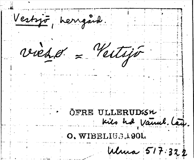 Bild på arkivkortet för arkivposten Vestsjö