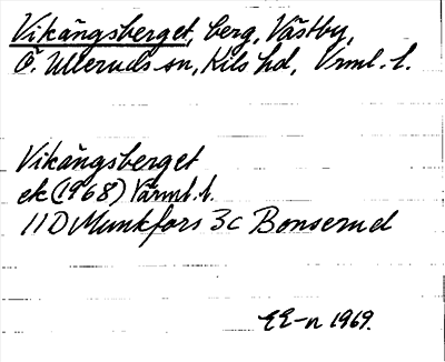 Bild på arkivkortet för arkivposten Vikängsberget