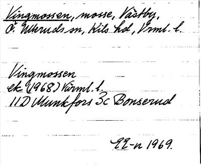 Bild på arkivkortet för arkivposten Vingmossen