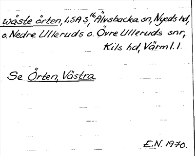 Bild på arkivkortet för arkivposten »wäste örten», se Örten, Västra