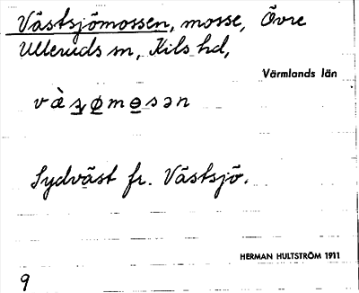 Bild på arkivkortet för arkivposten Västsjömossen