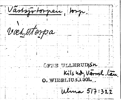 Bild på arkivkortet för arkivposten Västsjötorpen