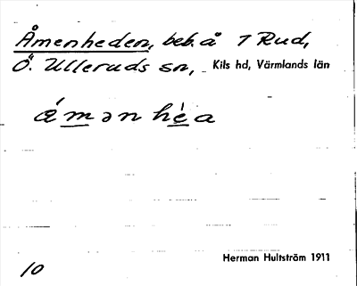 Bild på arkivkortet för arkivposten Åmenheden