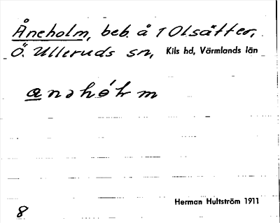 Bild på arkivkortet för arkivposten Åneholm