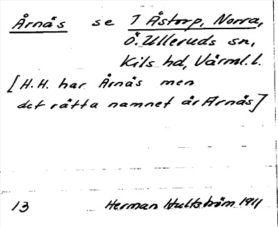 Bild på arkivkortet för arkivposten Årnäs, se 1 Åstorp, Norra