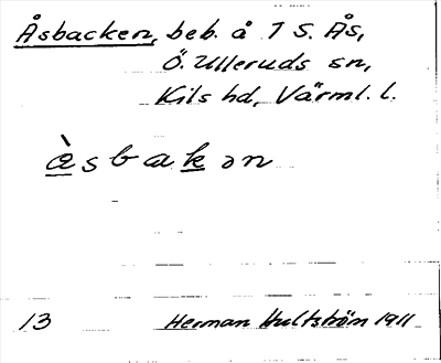 Bild på arkivkortet för arkivposten Åsbacken