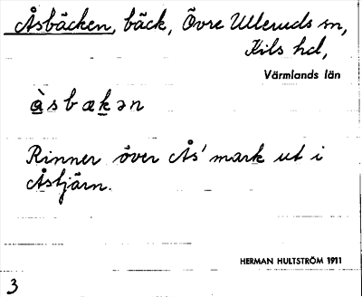 Bild på arkivkortet för arkivposten Åsbäcken