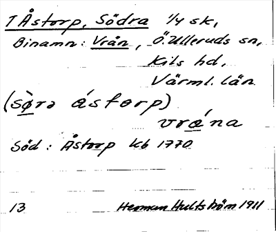 Bild på arkivkortet för arkivposten Åstorp, Södra