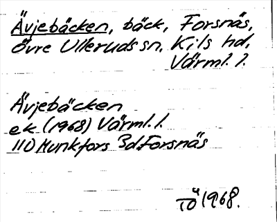 Bild på arkivkortet för arkivposten Ävjebäcken