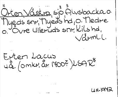 Bild på arkivkortet för arkivposten Örten, Västra