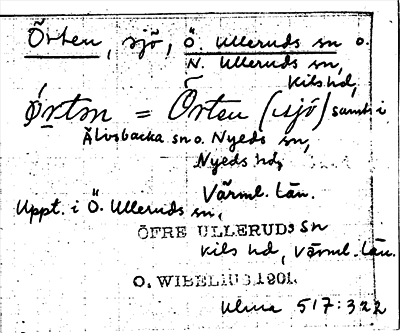 Bild på arkivkortet för arkivposten Örten