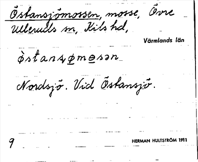 Bild på arkivkortet för arkivposten Östansjömossen