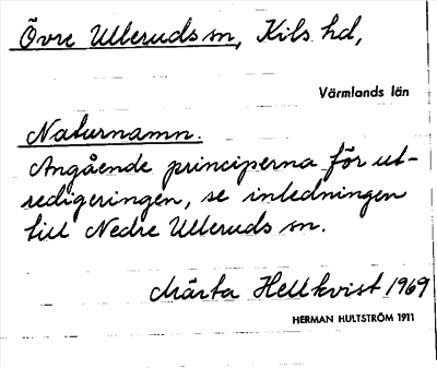 Bild på arkivkortet för arkivposten Övre Ulleruds socken