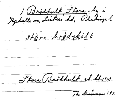 Bild på arkivkortet för arkivposten Brödhult, Stora