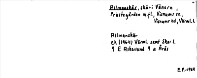 Bild på arkivkortet för arkivposten Allmanskär