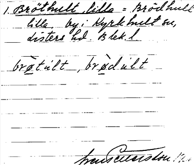 Bild på arkivkortet för arkivposten Bröthult, lilla