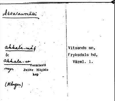Bild på arkivkortet för arkivposten Akkalanmäki