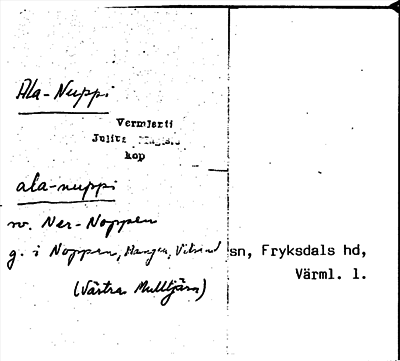 Bild på arkivkortet för arkivposten Ala-Nuppi
