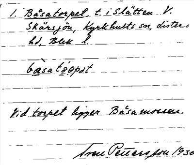 Bild på arkivkortet för arkivposten Båsatorpet