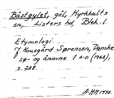 Bild på arkivkortet för arkivposten Båstgylet