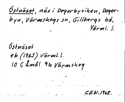 Bild på arkivkortet för arkivposten Östnäset