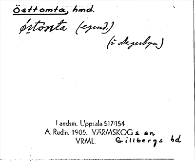 Bild på arkivkortet för arkivposten Östtomta