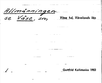Bild på arkivkortet för arkivposten Allmänningen, se Väse