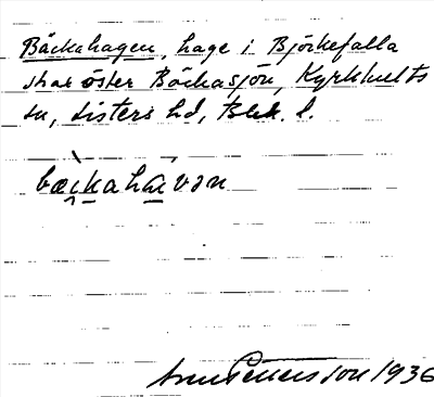 Bild på arkivkortet för arkivposten Bäckahagen