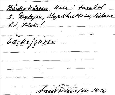 Bild på arkivkortet för arkivposten Bäckakärren