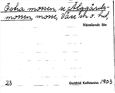 Bild på arkivkortet för arkivposten Östra mossen, se Älggårdsmossen