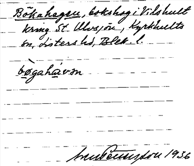 Bild på arkivkortet för arkivposten Bökahagen