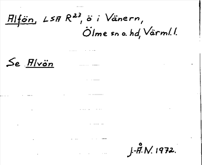 Bild på arkivkortet för arkivposten Alfön, se Alvön