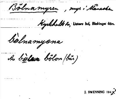 Bild på arkivkortet för arkivposten Bölnamyren