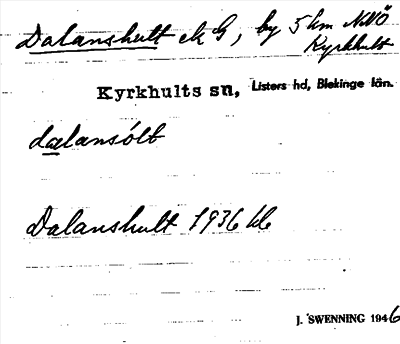 Bild på arkivkortet för arkivposten Dalanshult