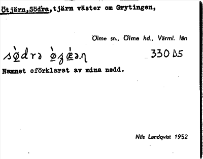 Bild på arkivkortet för arkivposten Ötjärn, Södra