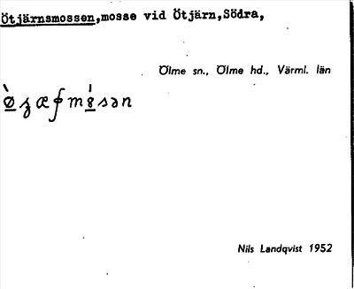 Bild på arkivkortet för arkivposten Ötjärnsmossen
