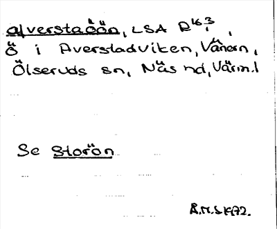 Bild på arkivkortet för arkivposten afverstaöön, se Storön