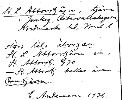 Bild på arkivkortet för arkivposten Abborrtjän, St., L.