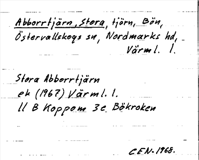 Bild på arkivkortet för arkivposten Abborrtjärn, Stora