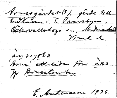 Bild på arkivkortet för arkivposten Arnesgärdet (?)