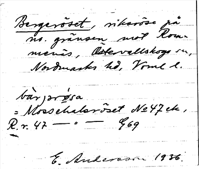 Bild på arkivkortet för arkivposten Bergeröset