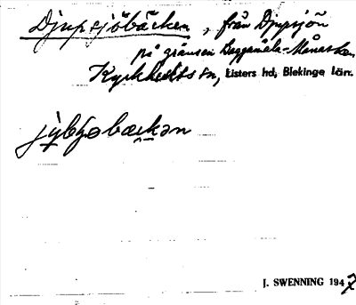 Bild på arkivkortet för arkivposten Djupsjöbäcken