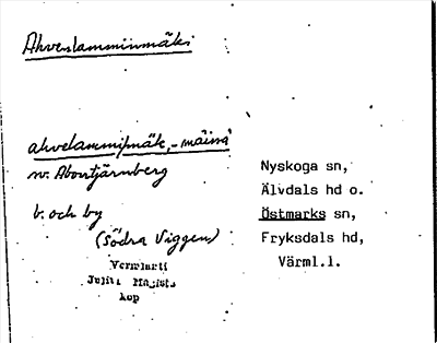 Bild på arkivkortet för arkivposten Ahvenlammimäki