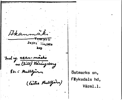 Bild på arkivkortet för arkivposten Akanmäki