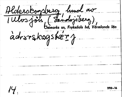 Bild på arkivkortet för arkivposten Alderskogsberg